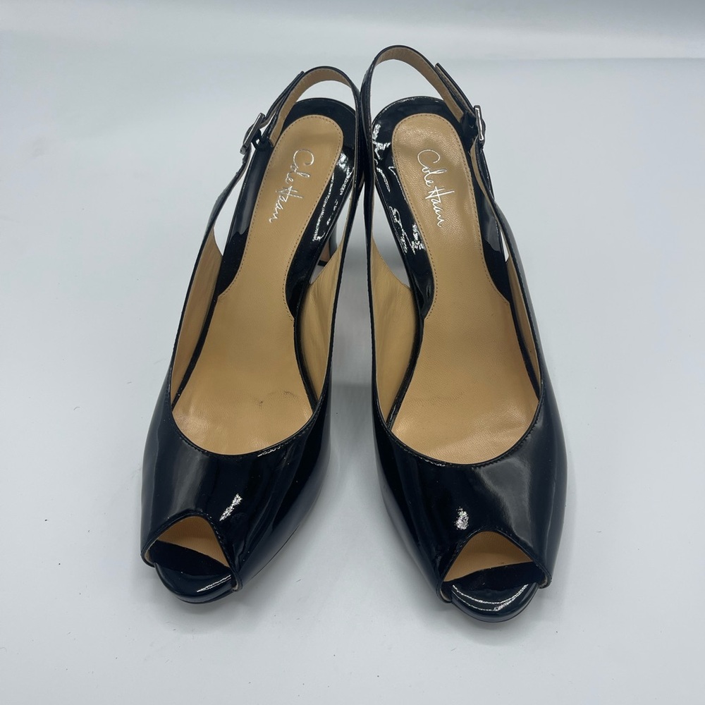 Cole Haan Patent Peep Toe Slingback
